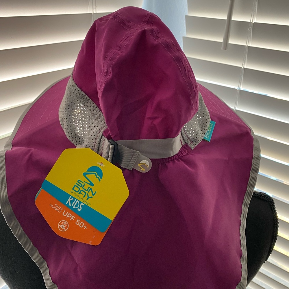 Sunday Afternoons Kids Sun Hat Purple Gray Lightweight UPF 50+ size Large - Picture 2 of 3